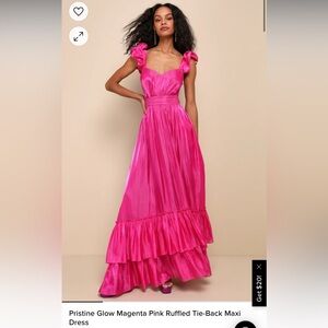 Pristine Glow Magenta Pink Ruffled Tie-Back Maxi
Dress
Lulus
@lulus.com